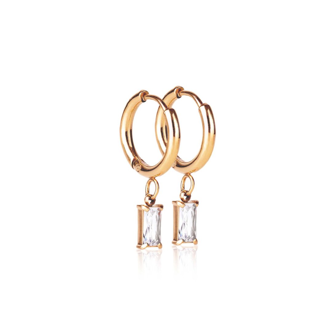 Luxe Drop Huggie Earrings-EVER Jewellery-stride