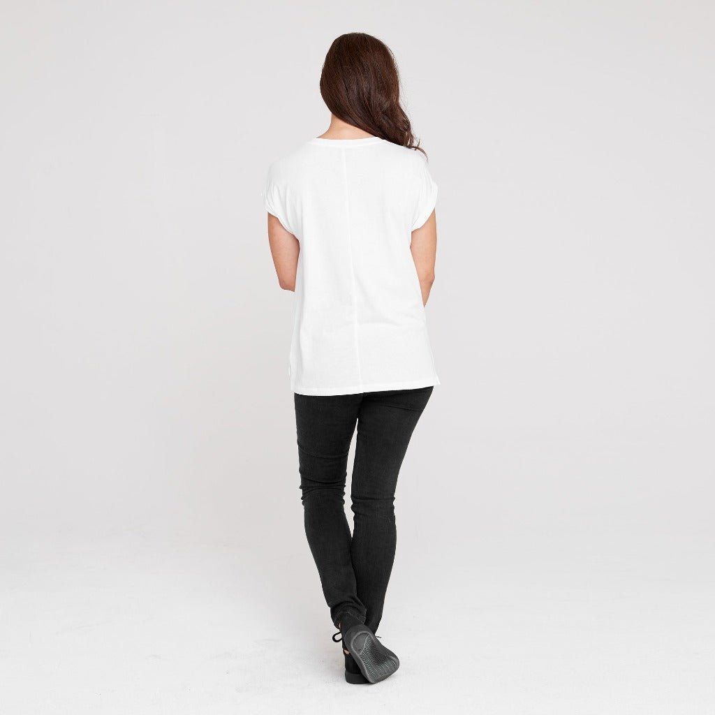 Rolled Sleeve Crew | White - Dorsu - stride