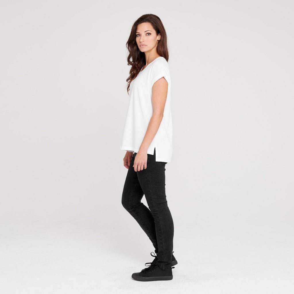 Rolled Sleeve Crew | White - Dorsu - stride
