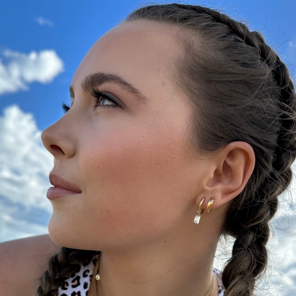 Trackside Huggie Earrings-EVER Jewellery-stride