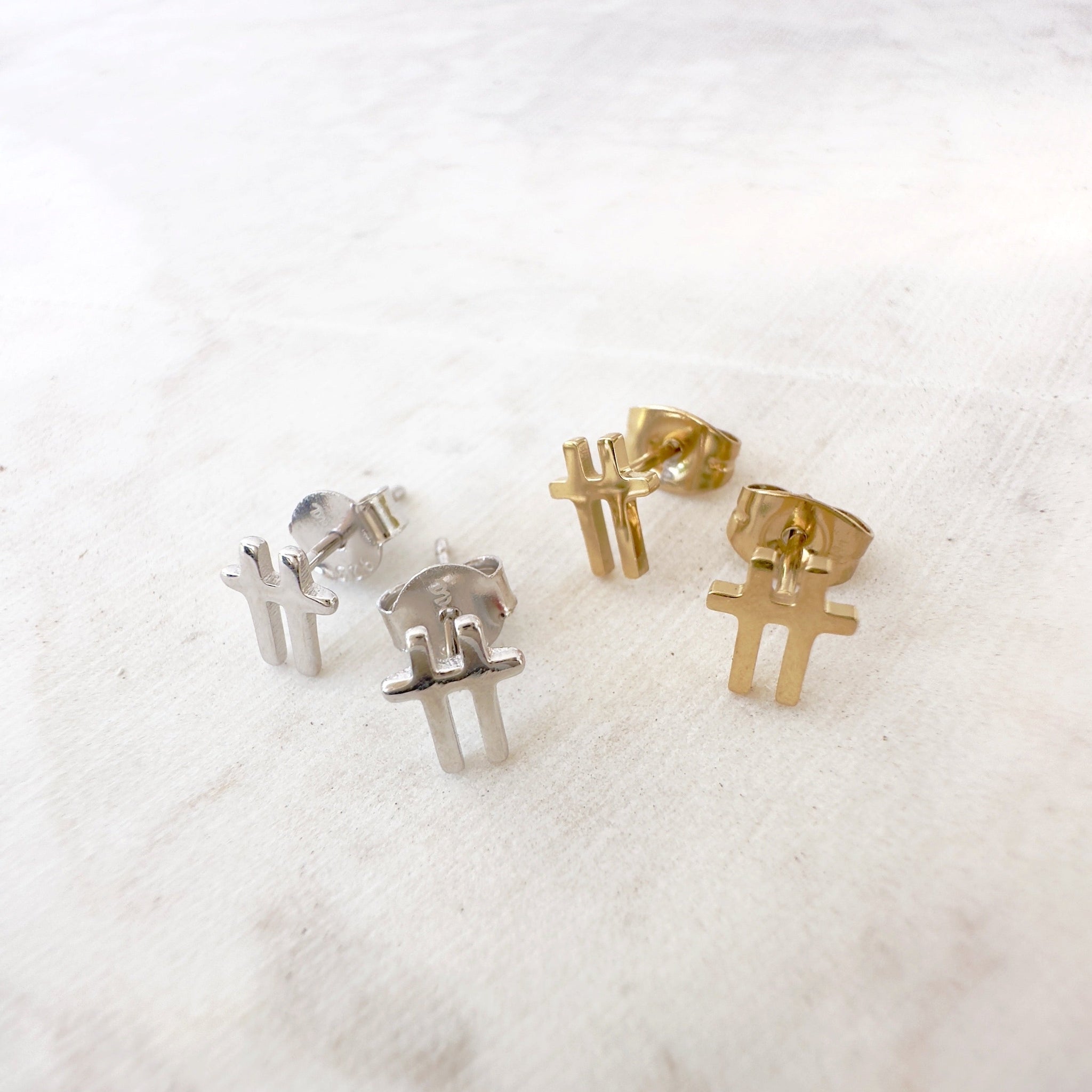Swish Gold Stud Earrings