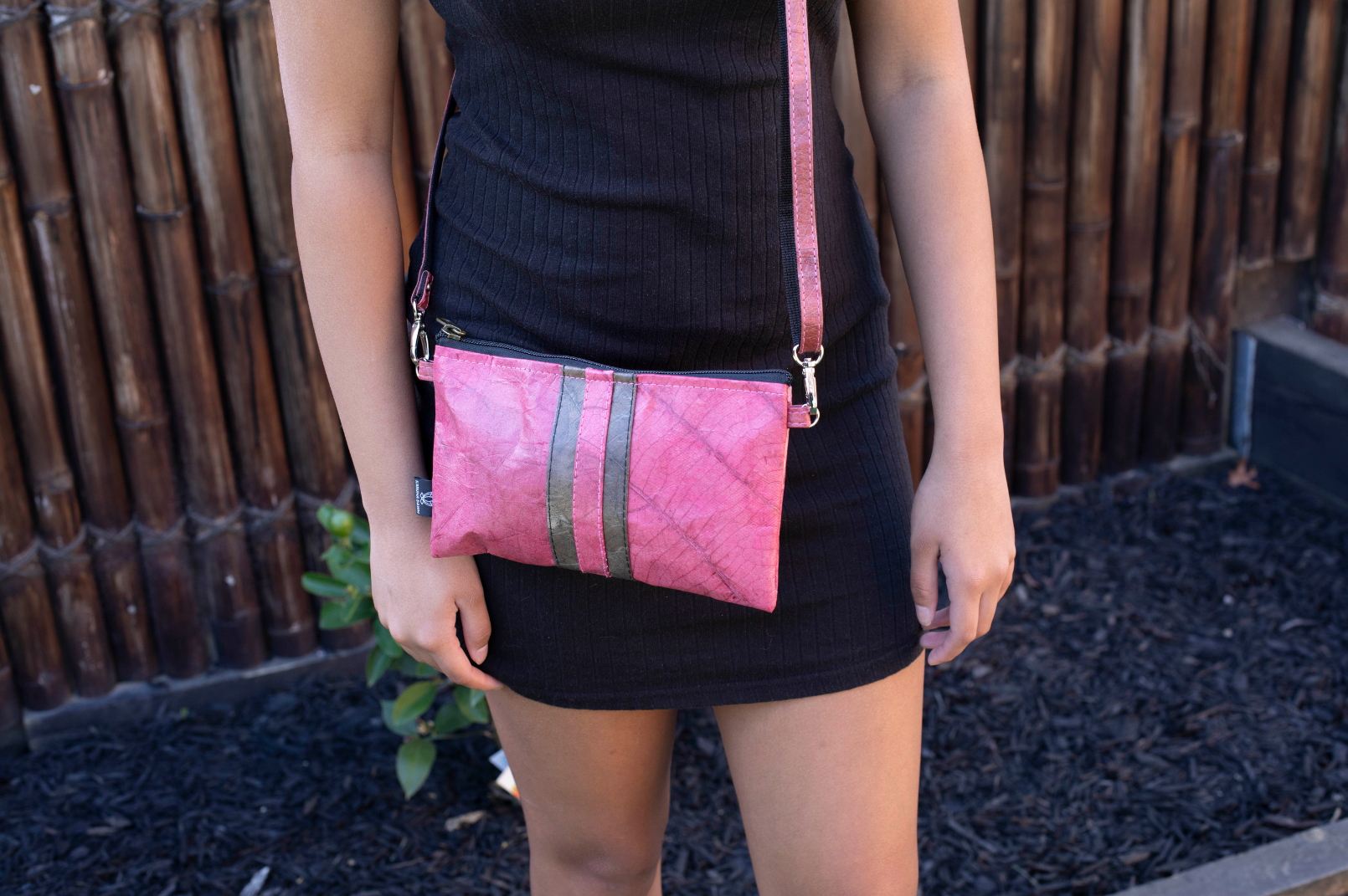 Vegan Leather Slim Line Bag - Pink