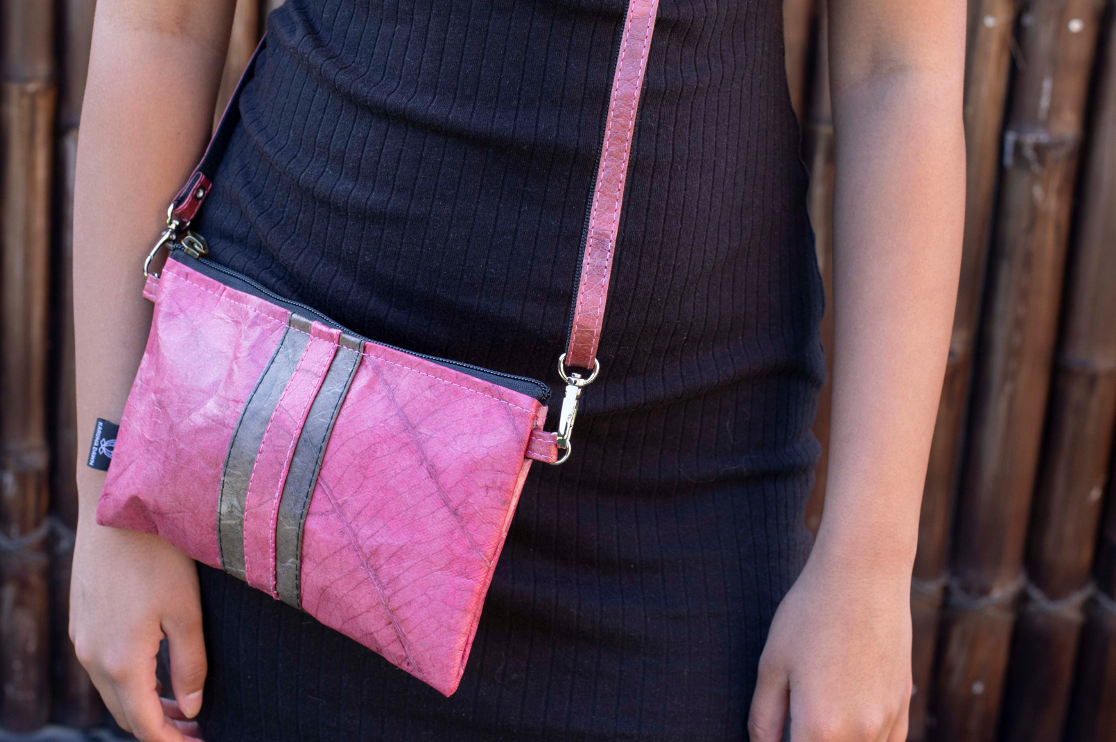 Vegan Leather Slim Line Bag - Pink