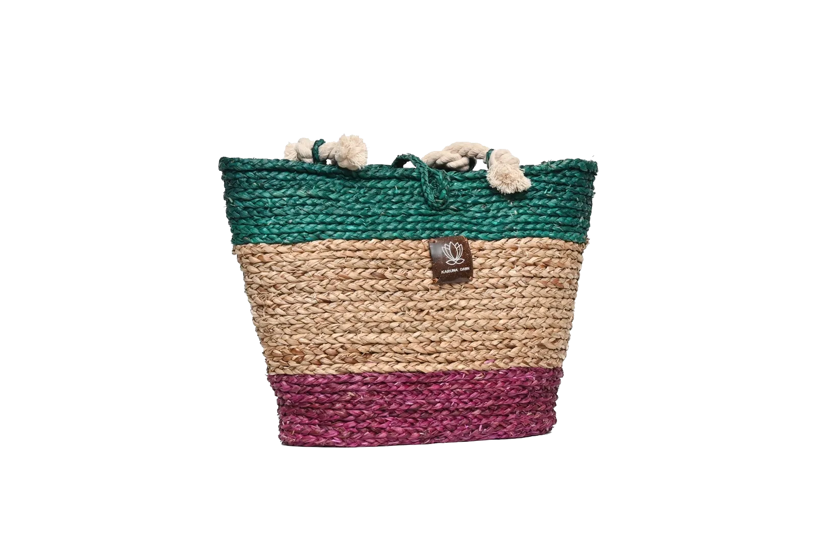 The Beach Bag - Sea Green Turquoise, Natural & Pink