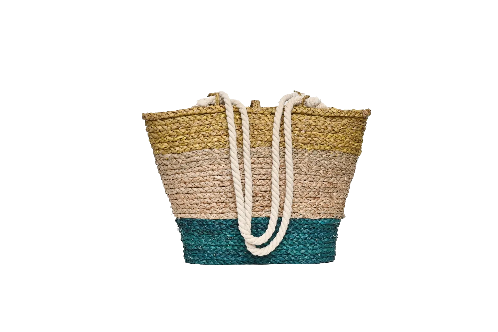 The Beach Bag - Yellow, Natural & Sea Green Turquoise