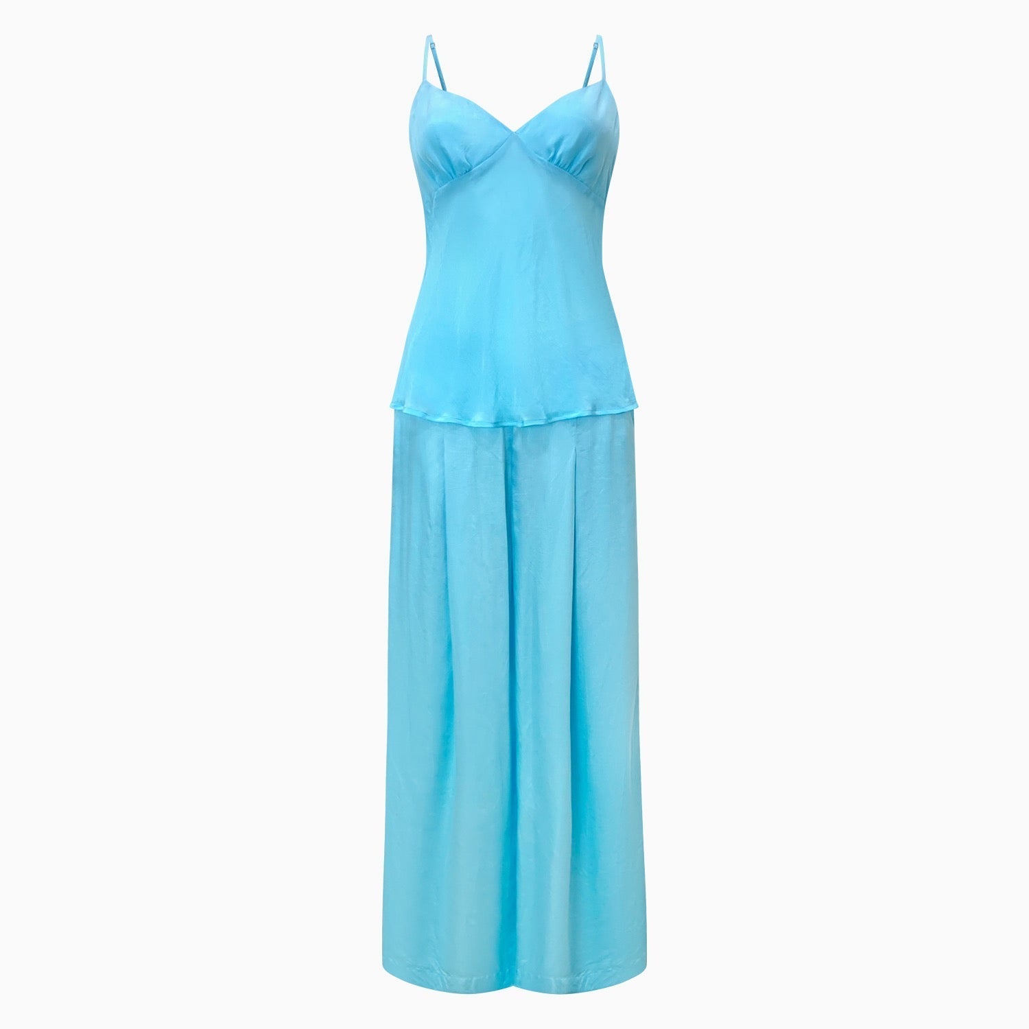 Aqua Blue Low Rise Culotte Pants - Desire - Why Mary - stride