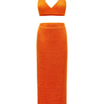 "Arancia" Orange Crop Top & Maxi Pencil Skirt - Why Mary - stride