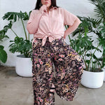 BACK ORDER - Palazzo Wide Leg Pants // Black Wildflower - Hope & Harvest - stride