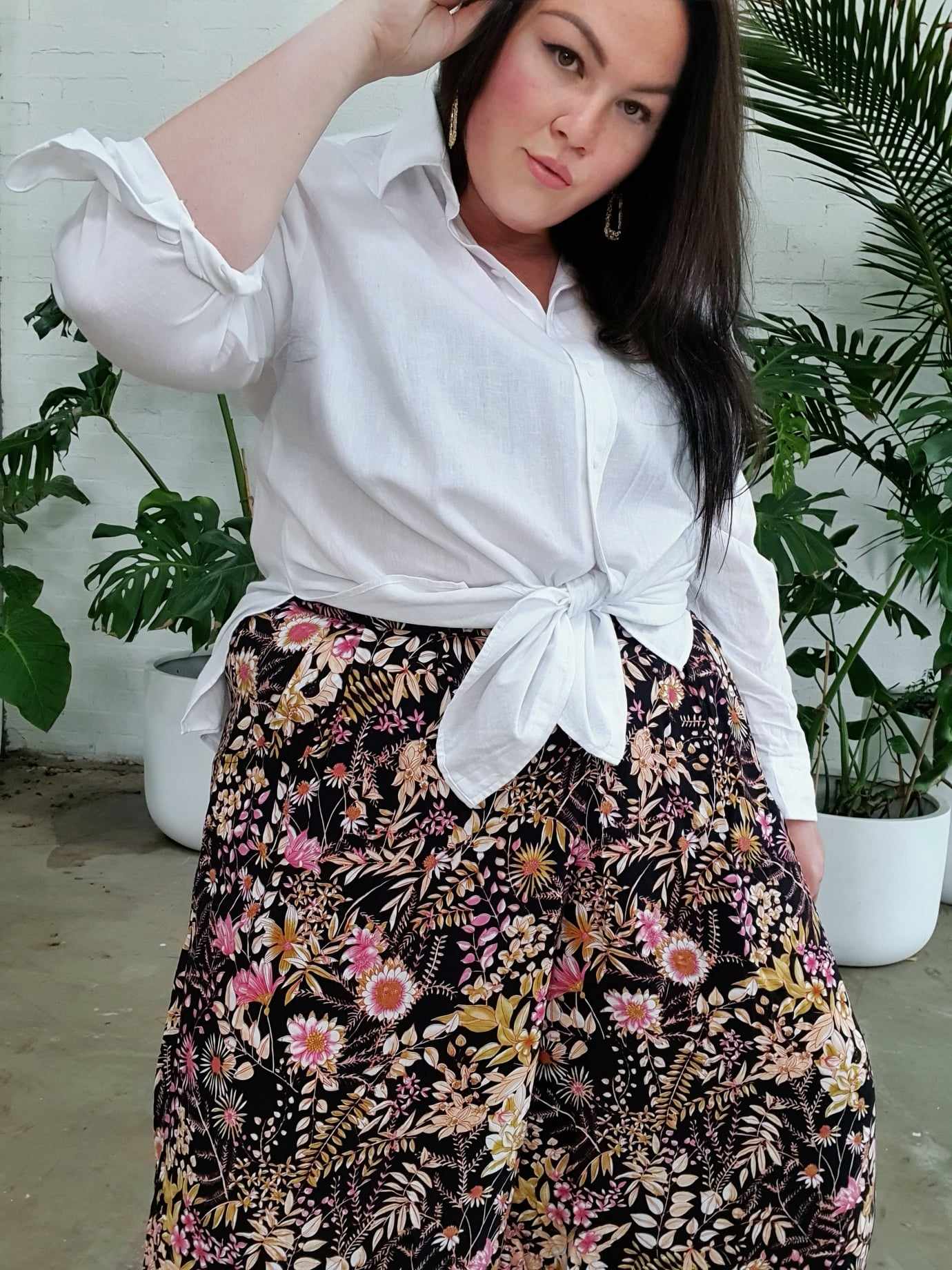 BACK ORDER - Palazzo Wide Leg Pants // Black Wildflower - Hope & Harvest - stride