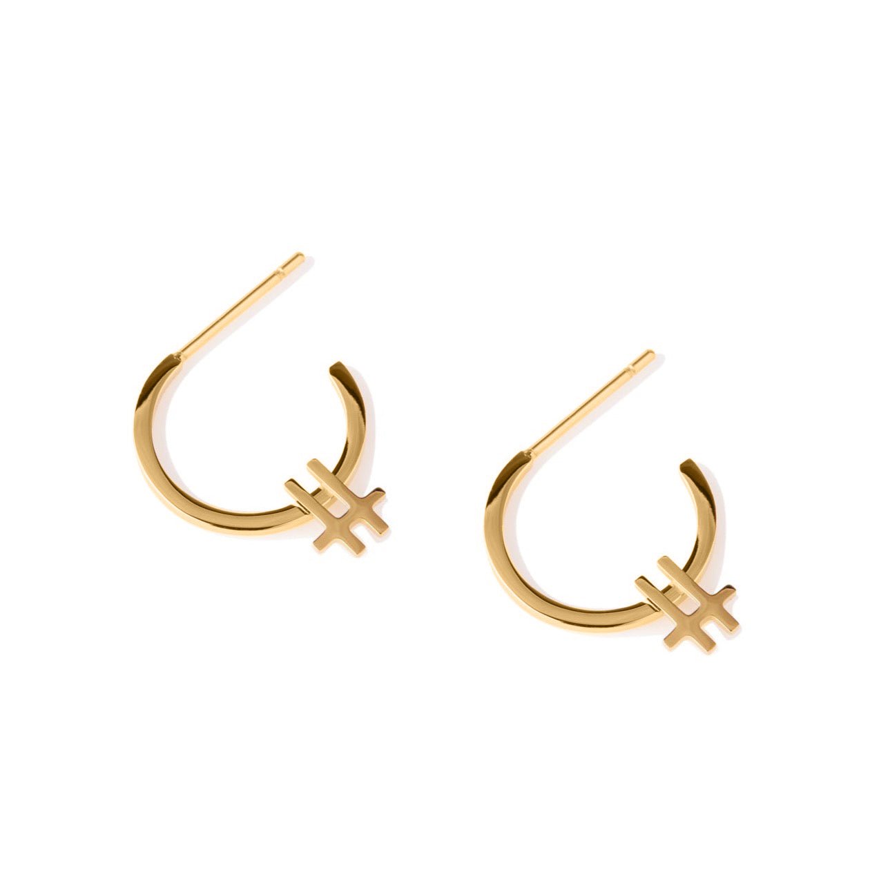 Baseline Gold Hoop Earrings-EVER Jewellery-stride