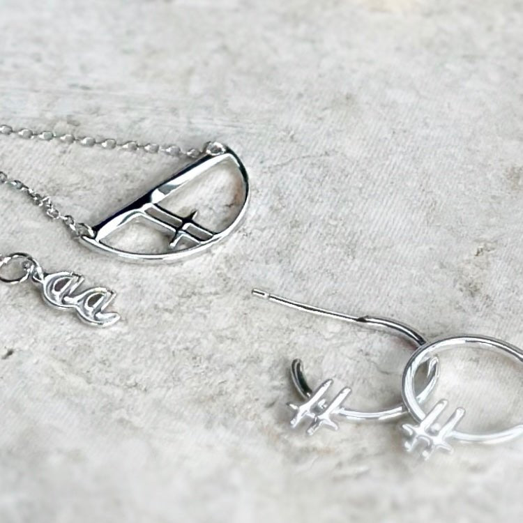 Baseline Silver Hoop Earrings-EVER Jewellery-stride