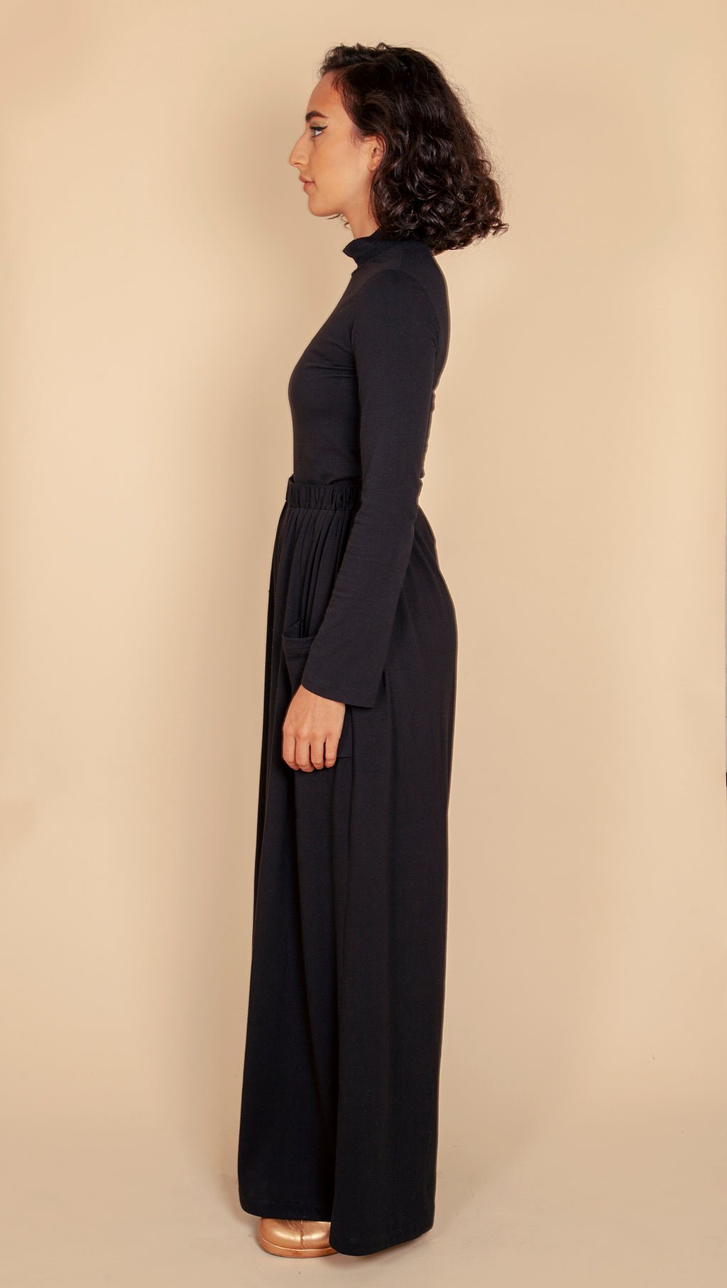 BLACK ORGANIC COTTON SKIVVY 200gsm - Genkstasy - stride