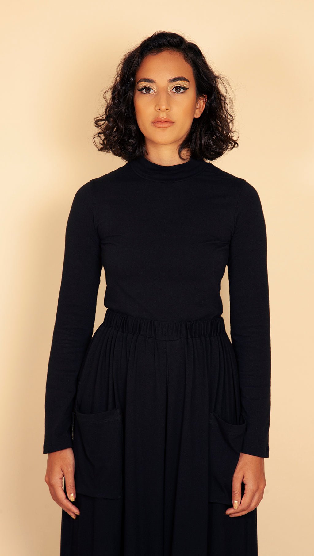 BLACK ORGANIC COTTON SKIVVY 200gsm - Genkstasy - stride
