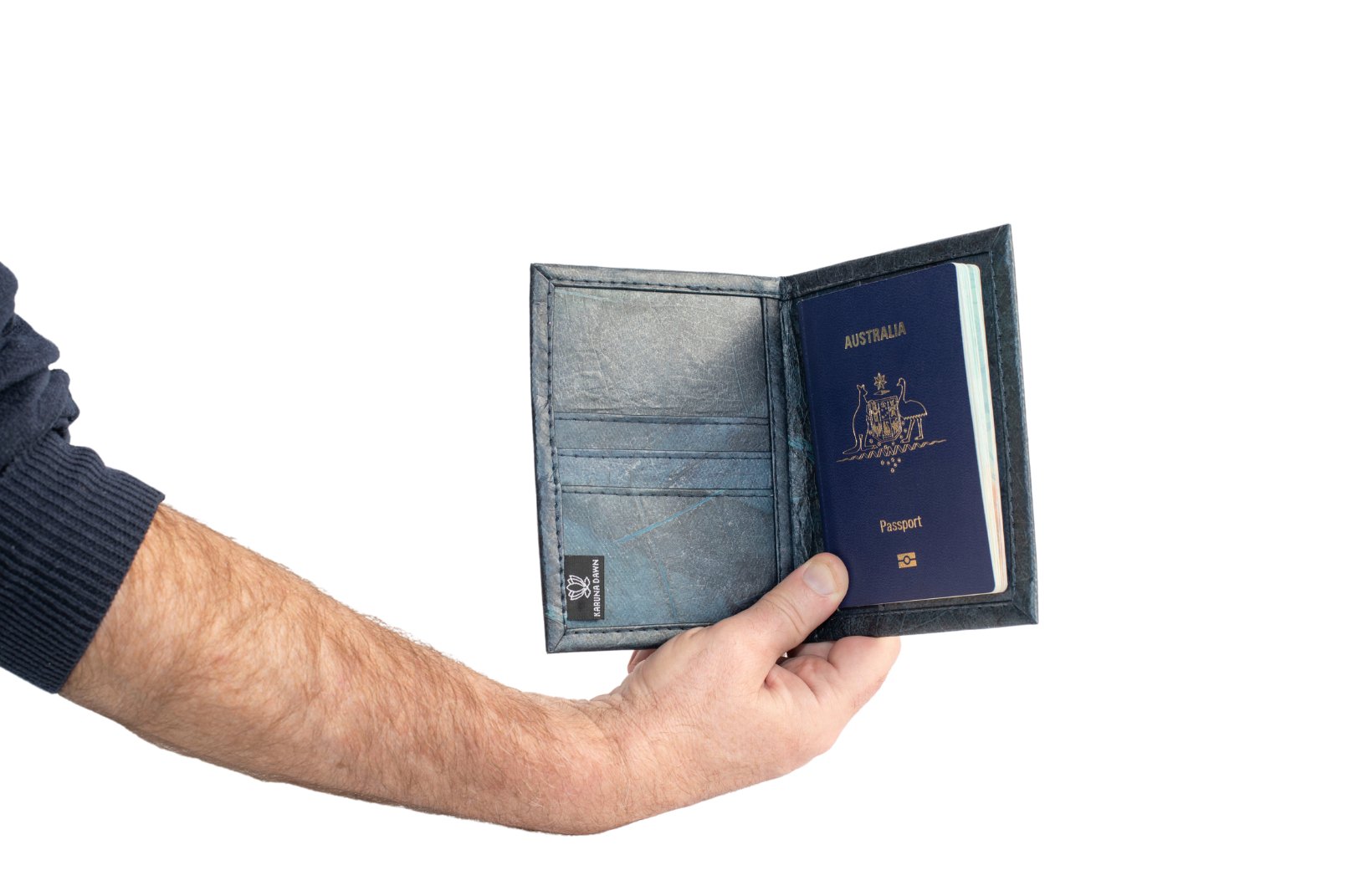 Blue Passport Holder-Karuna Dawn-stride