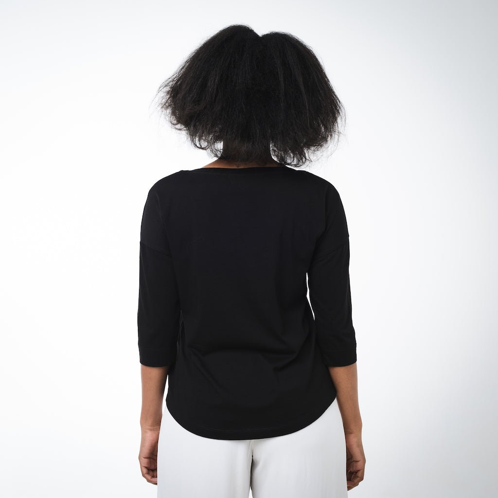 Boat Neck 3/4 Sleeve Top | Burgundy - Dorsu - stride