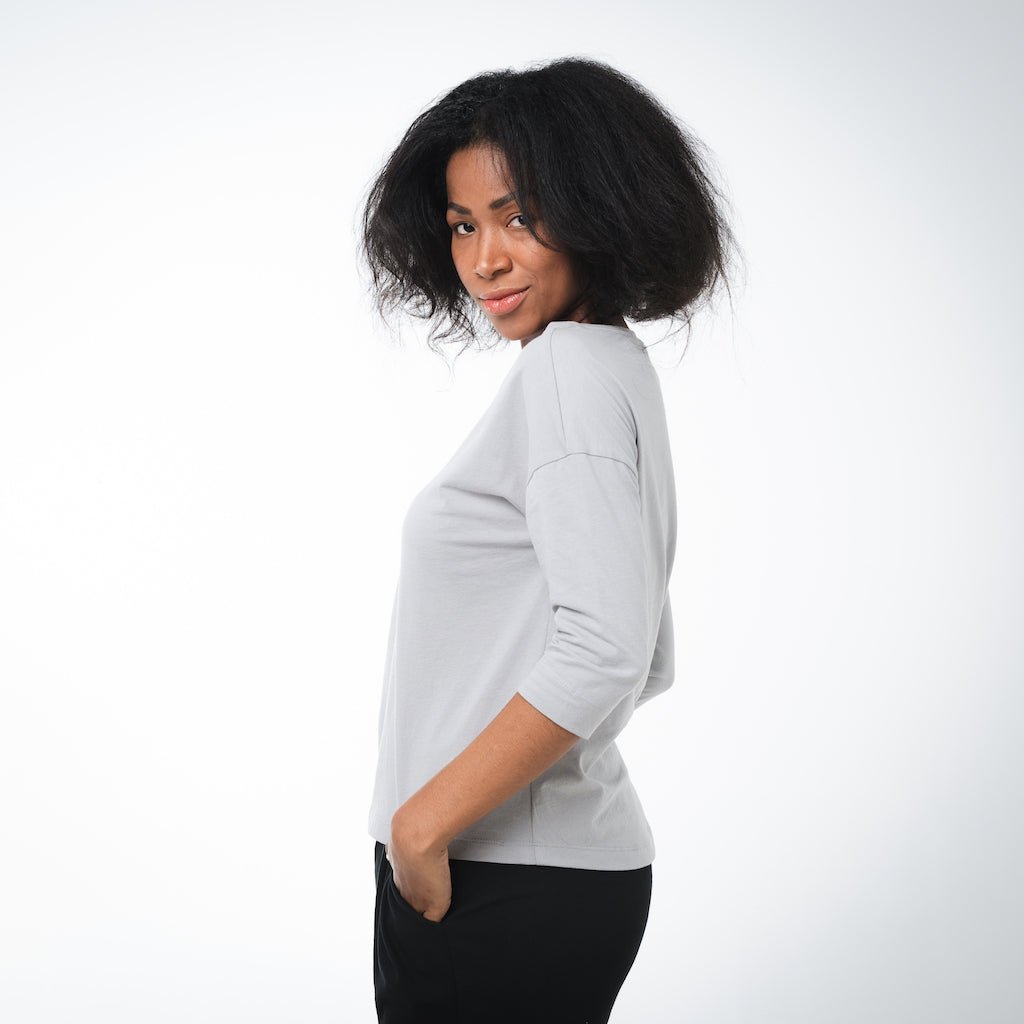Boat Neck 3/4 Sleeve Top | Burgundy - Dorsu - stride