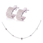 Broadway Earrings & Game Day Necklace Silver Bundle-EVER Jewellery-stride