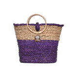 Cane Handle Bag - Purple & Natural-Karuna Dawn-stride