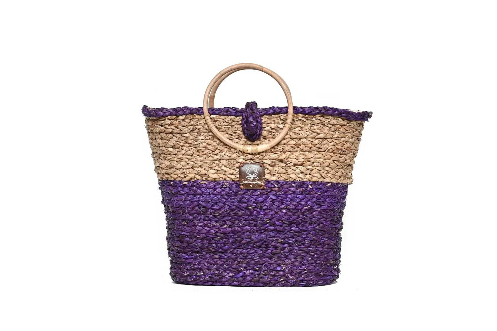 Cane Handle Bag - Purple & Natural-Karuna Dawn-stride
