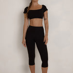 Capri Legging - Black - Pinky & Kamal - stride