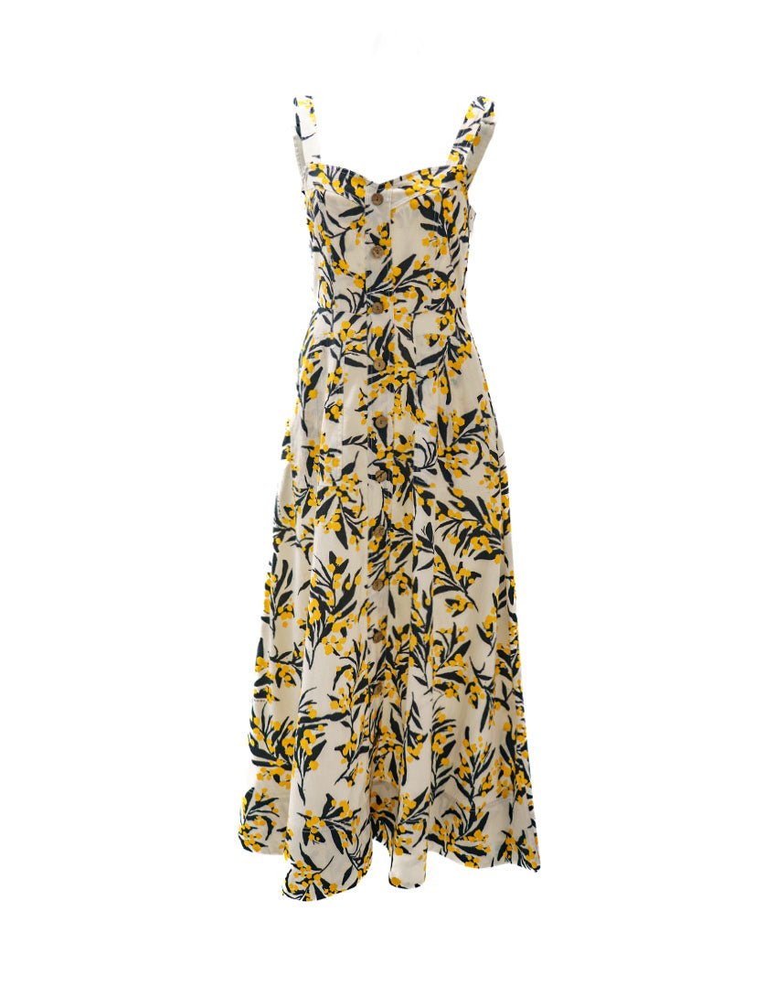 Catherine Dress Golden Wattles in Organic Cotton - Devoi - stride