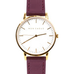 CLASSIC - WHITE/GOLD - BURGUNDY VEGAN LEATHER - Mon Choux - stride