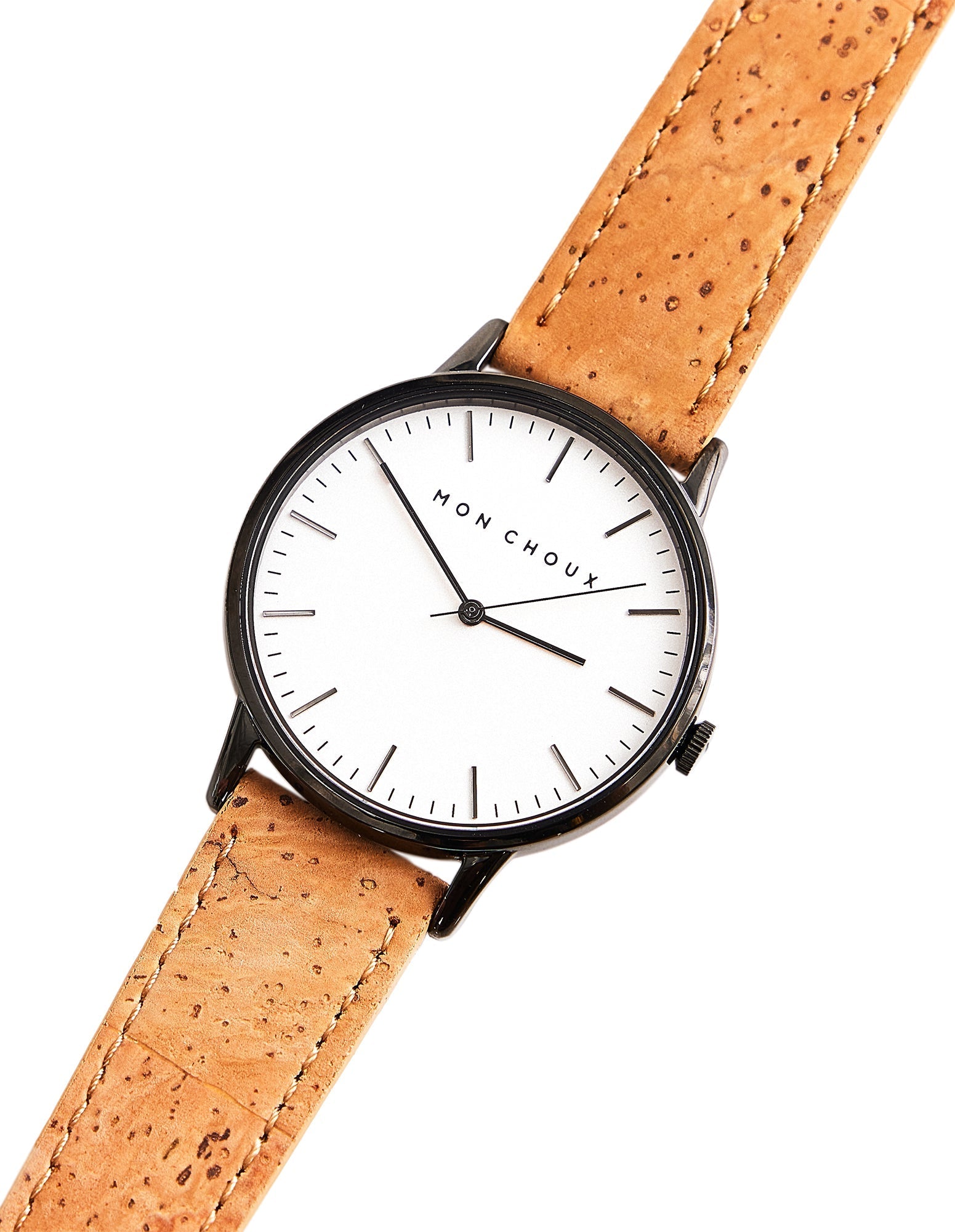 CLASSIC - WHITE/NOIR - NATURAL CORK LEATHER | VEGAN - Mon Choux - stride