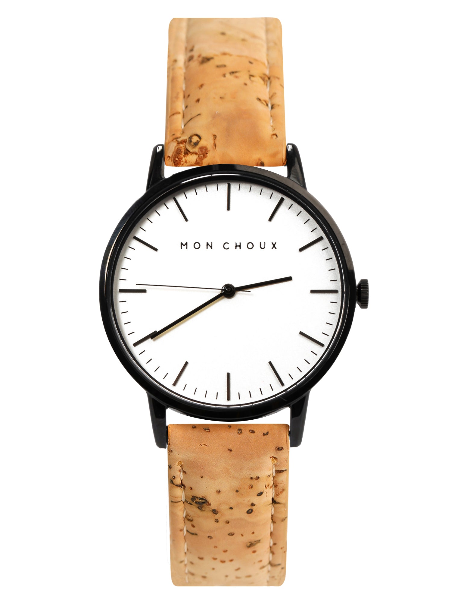 CLASSIC - WHITE/NOIR - NATURAL CORK LEATHER | VEGAN - Mon Choux - stride
