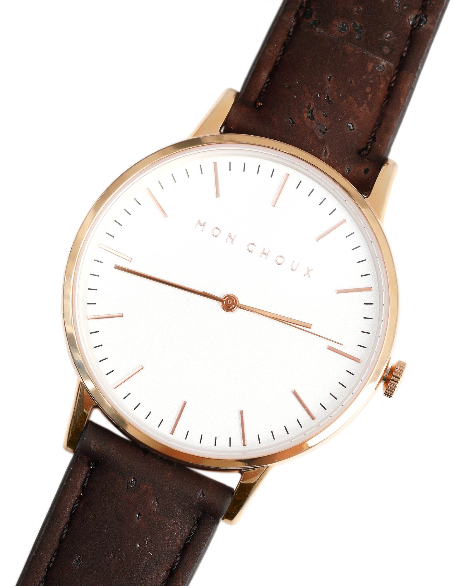CLASSIC - WHITE/ROSE GOLD - BROWN CORK LEATHER | VEGAN - Mon Choux - stride
