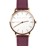 CLASSIC - WHITE/ROSE GOLD - BURGUNDY VEGAN LEATHER - Mon Choux - stride