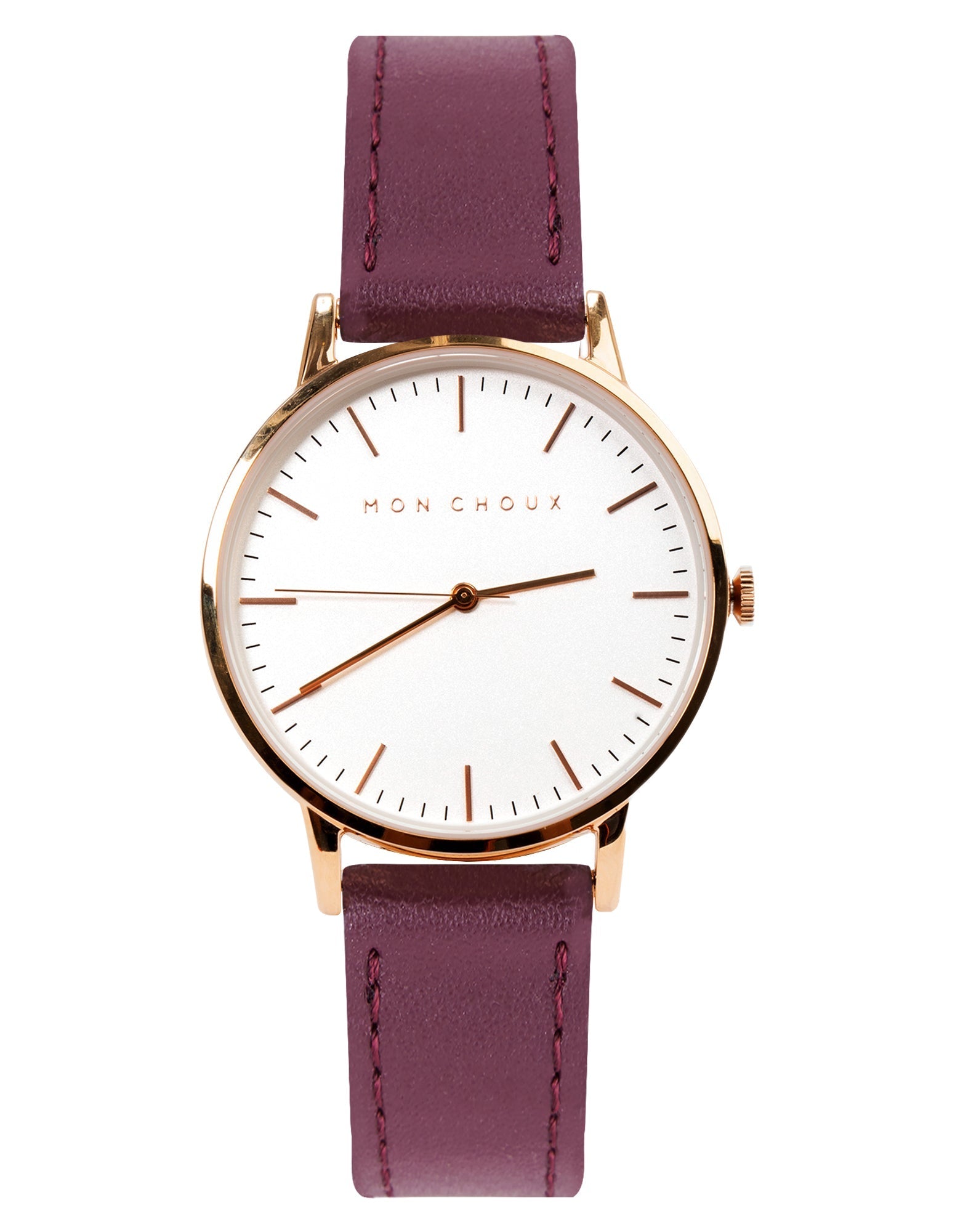CLASSIC - WHITE/ROSE GOLD - BURGUNDY VEGAN LEATHER - Mon Choux - stride