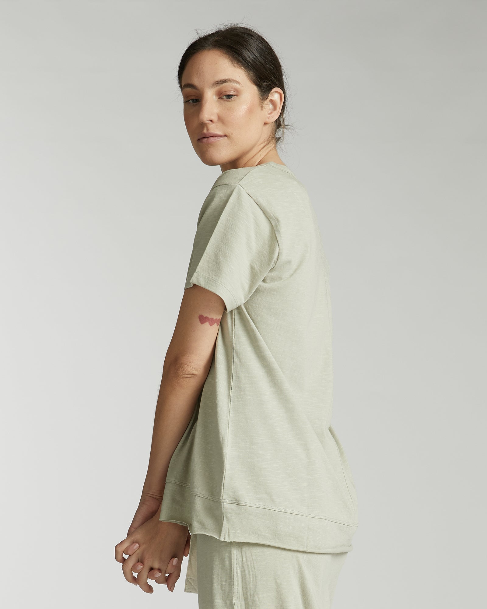 The Raw Hem Slub Tee | Sage