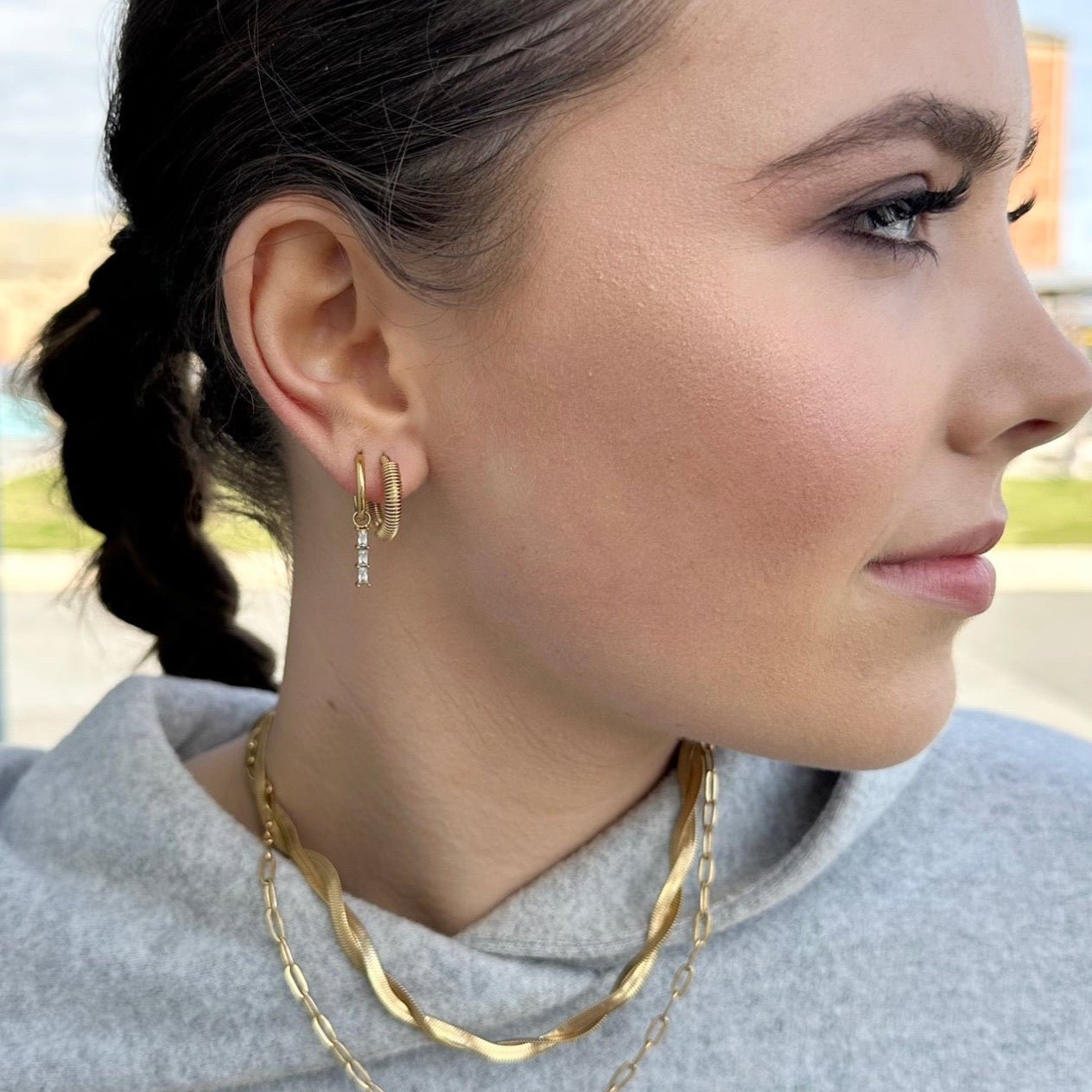 End Game Huggie Earrings-EVER Jewellery-stride