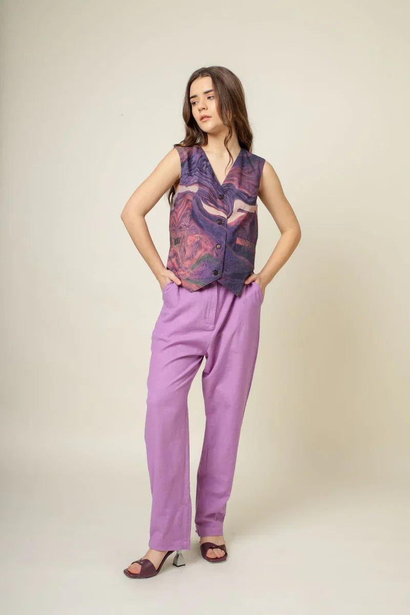 Printed waist coat on sale