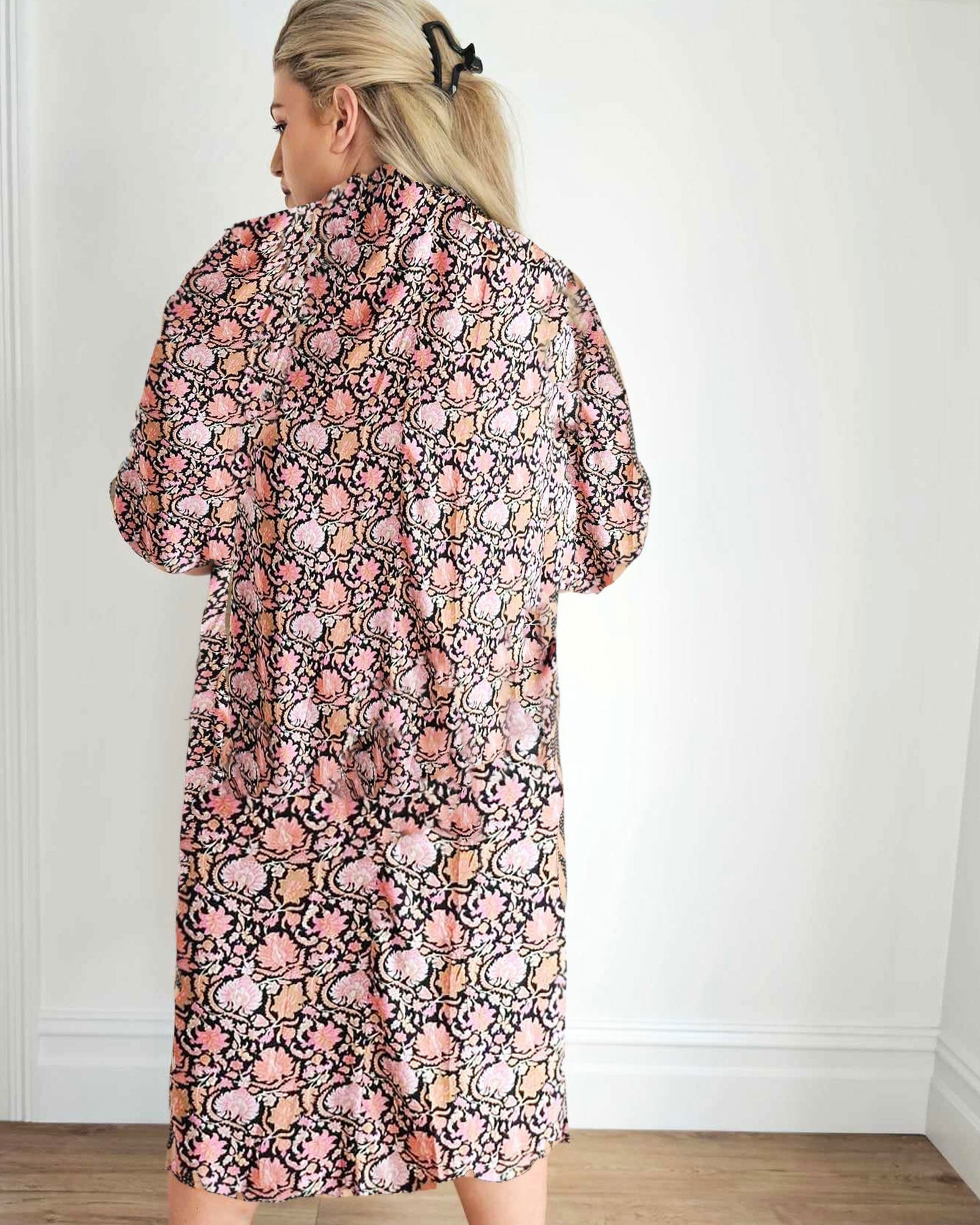 French Girl Midi Shirt Dress // Black Snapdragon - Hope & Harvest - stride