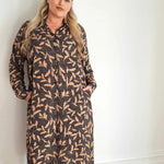 French Girl Midi Shirt Dress // Leaf Multi - Hope & Harvest - stride