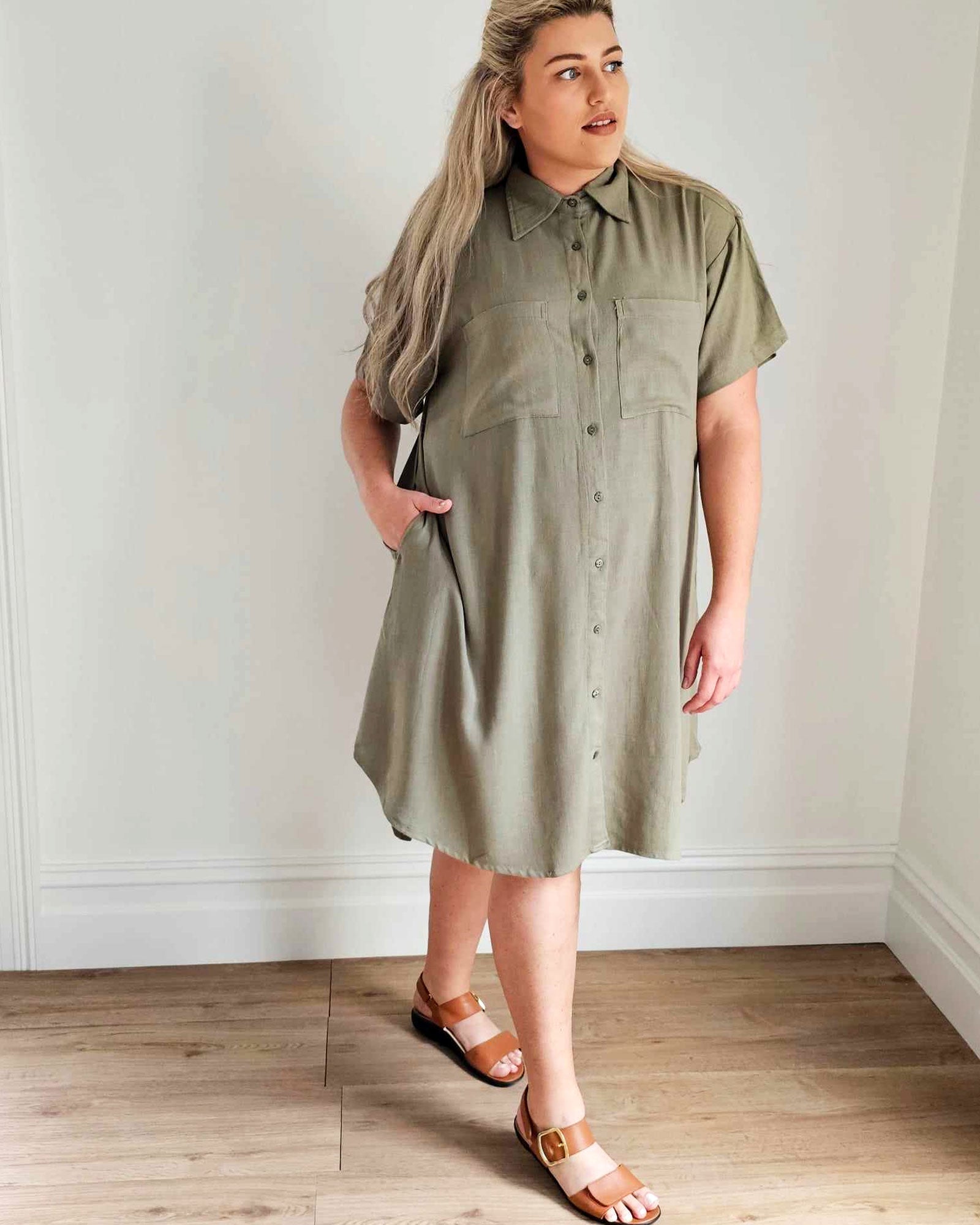 Girlfriend Shirt Dress // Olivine - Hope & Harvest - stride