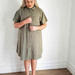 Girlfriend Shirt Dress // Olivine - Hope & Harvest - stride