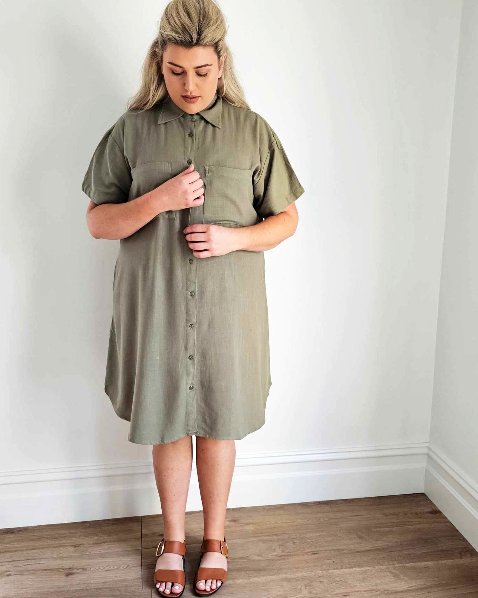 Girlfriend Shirt Dress // Olivine - Hope & Harvest - stride