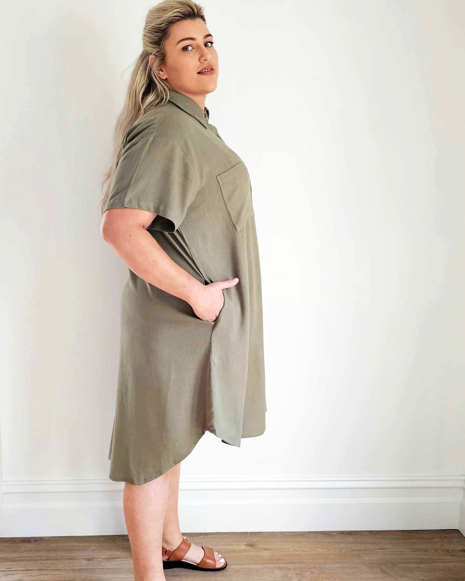 Girlfriend Shirt Dress // Olivine - Hope & Harvest - stride