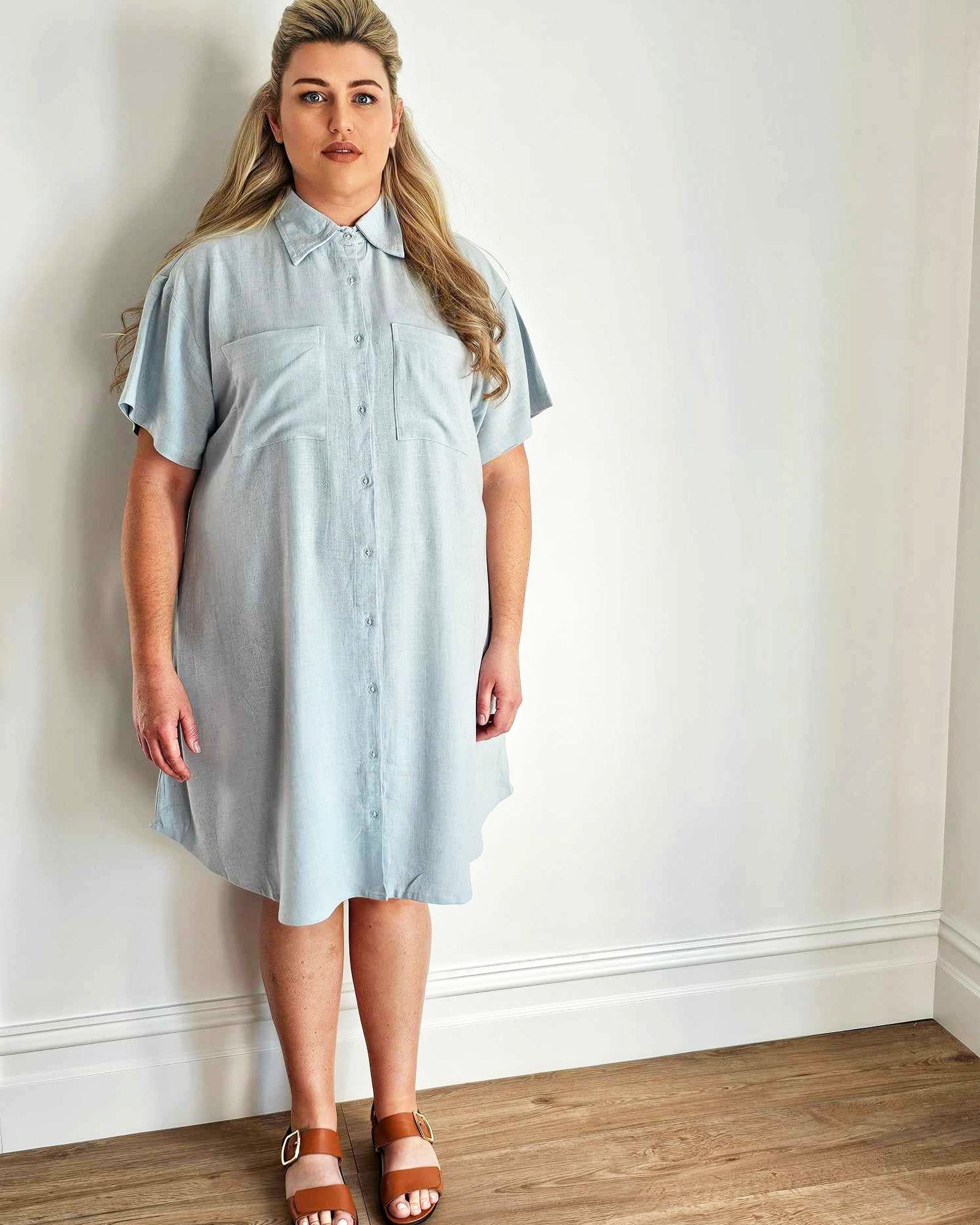 Girlfriend Shirt Dress // Sky Blue - Hope & Harvest - stride