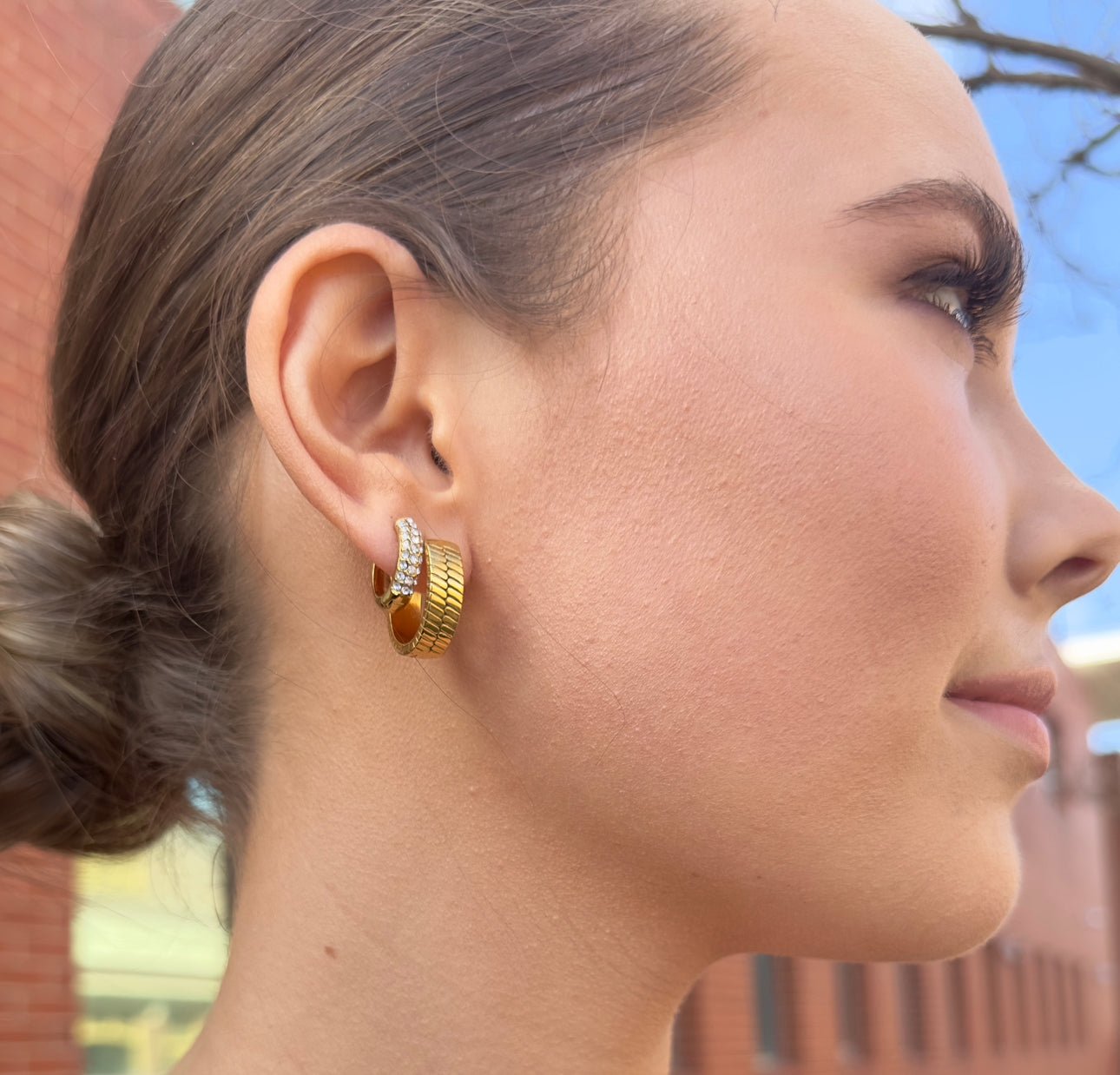 Gravitate Crystal Hoop Earrings-EVER Jewellery-stride