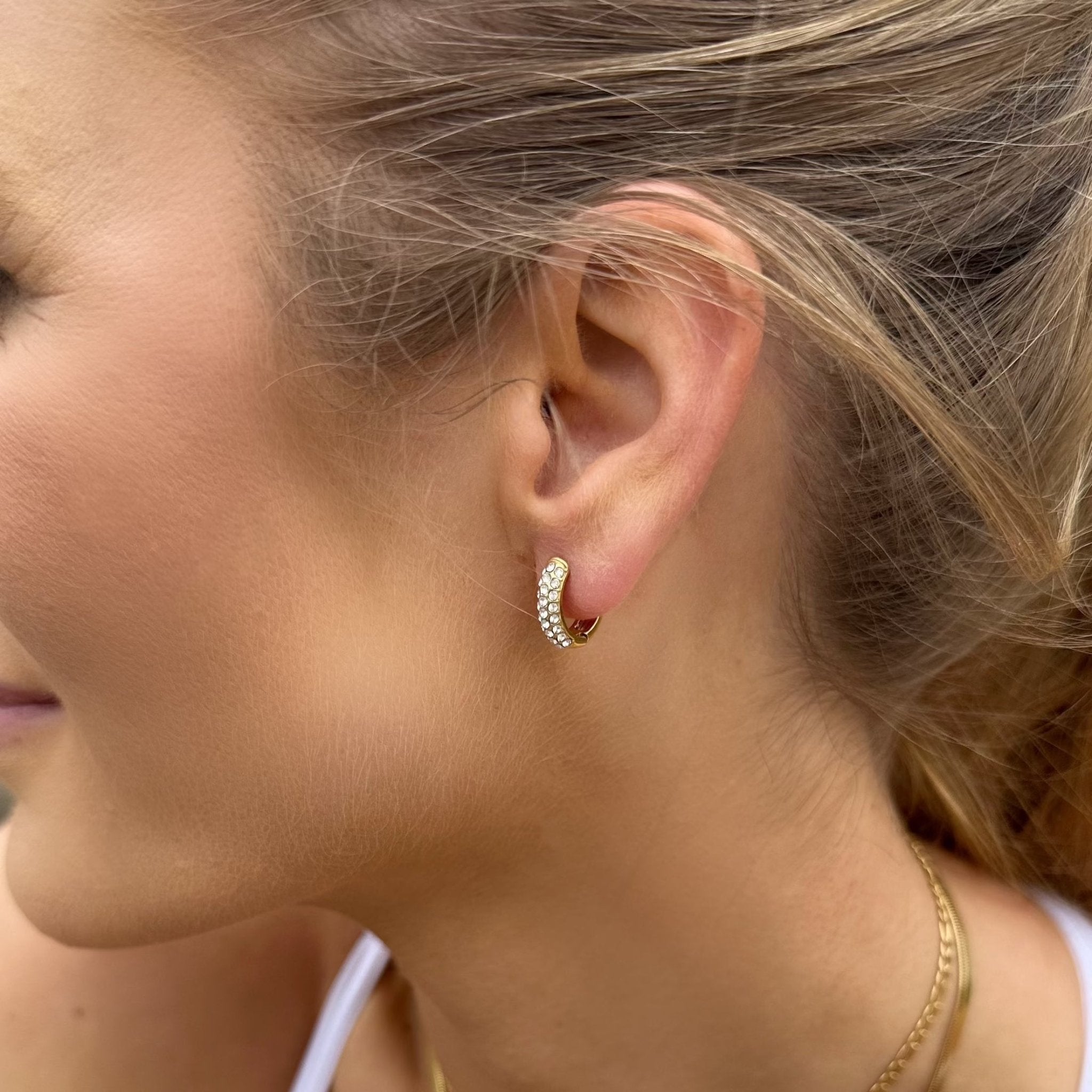 Gravitate Crystal Hoop Earrings-EVER Jewellery-stride