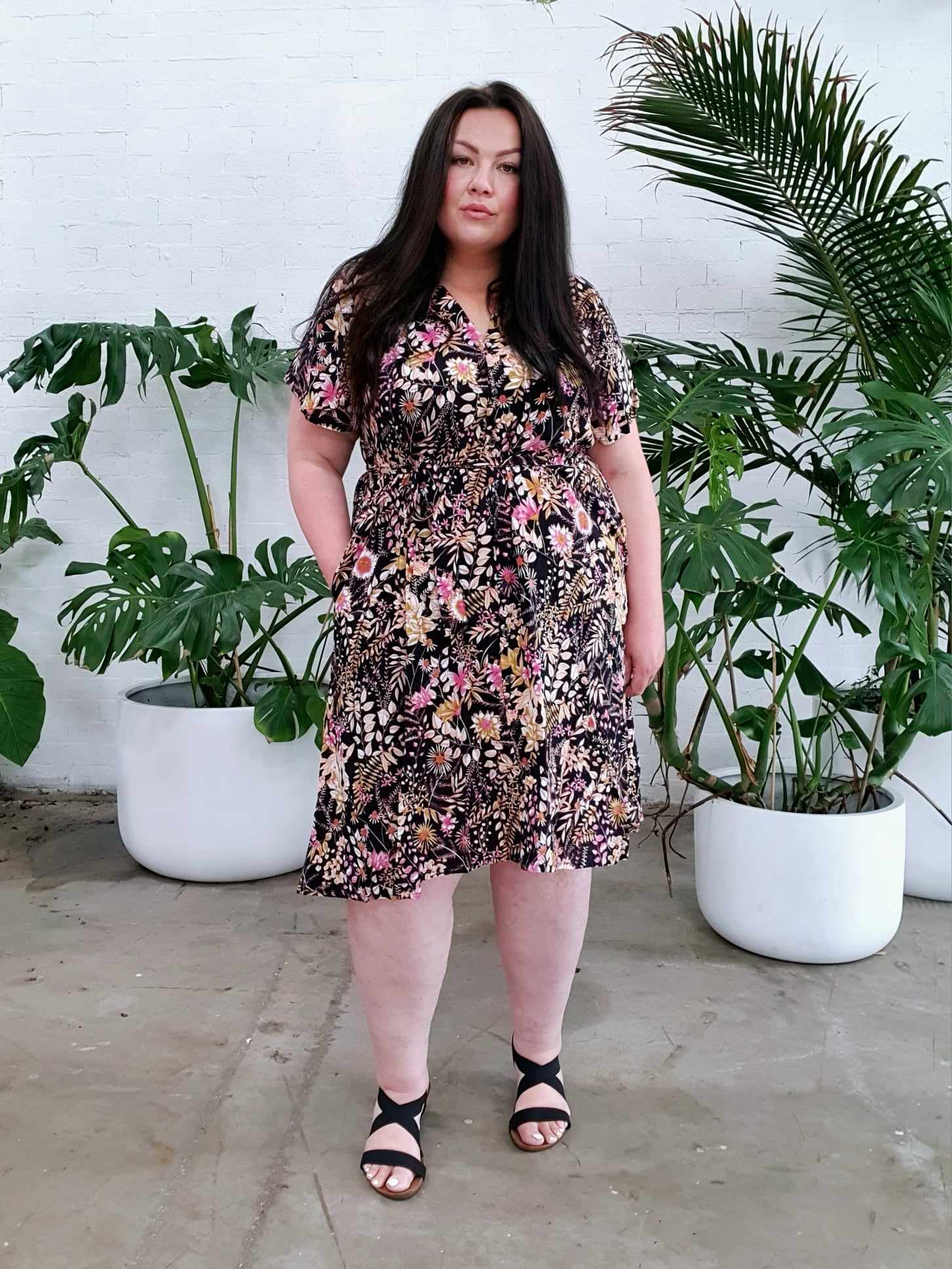 Lana Dress // Black Wildflower-Hope & Harvest-stride