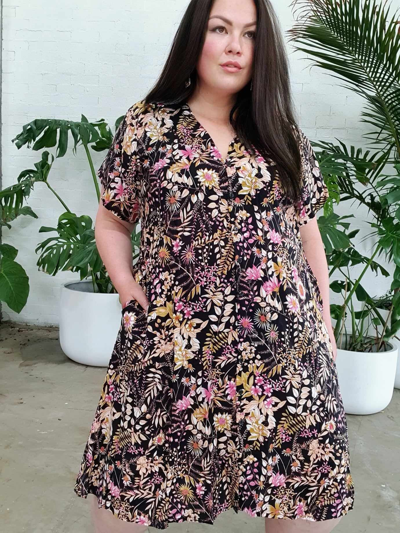 Lana Dress // Black Wildflower-Hope & Harvest-stride