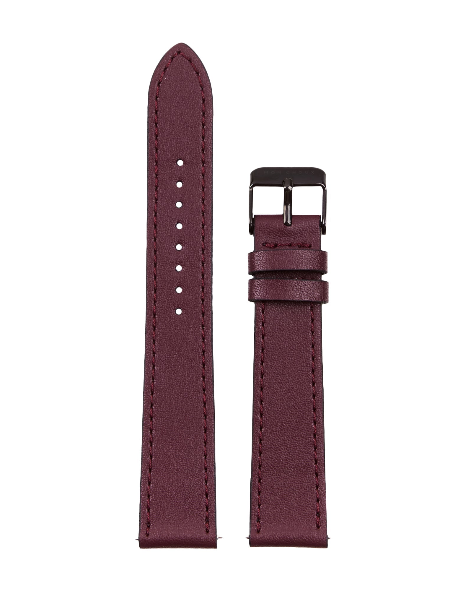 L'ESSENTIAL - MATTE BLACK WATCH - BURGUNDY VEGAN LEATHER | GRAPE - Mon Choux - stride