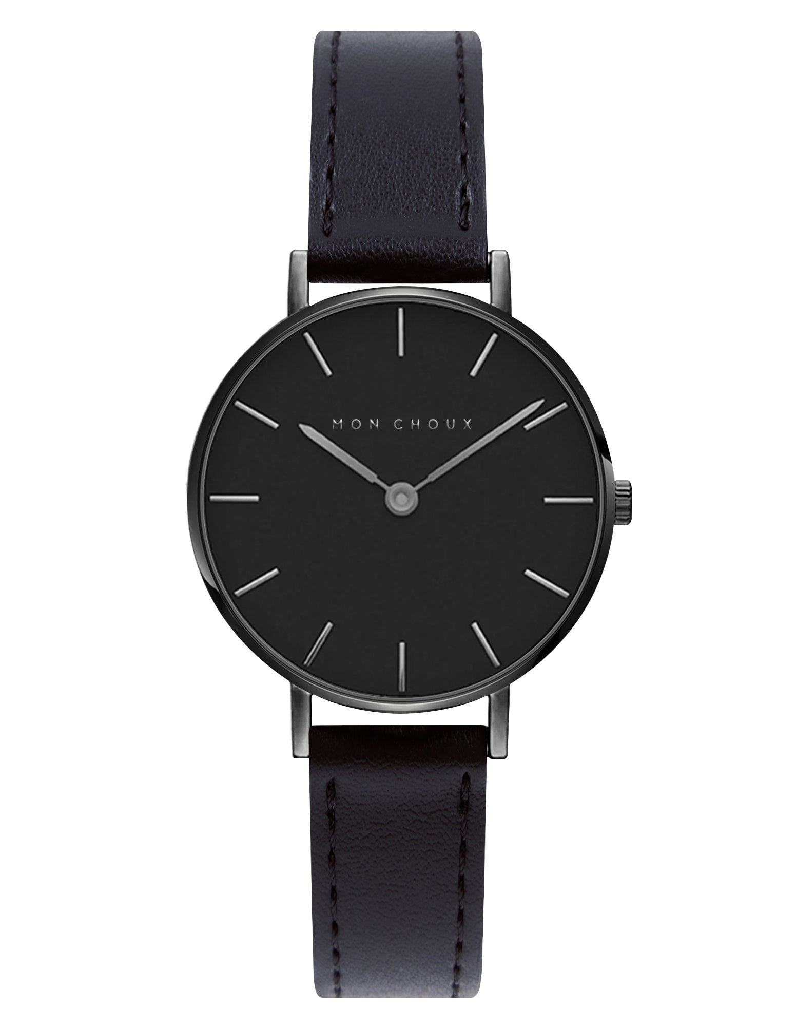 L'ESSENTIAL - MATTE BLACK WATCH - NOIR VEGAN LEATHER | GRAPE - Mon Choux - stride