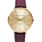 LILLE - GOLD TONE - BURGUNDY VEGAN LEATHER - Mon Choux - stride