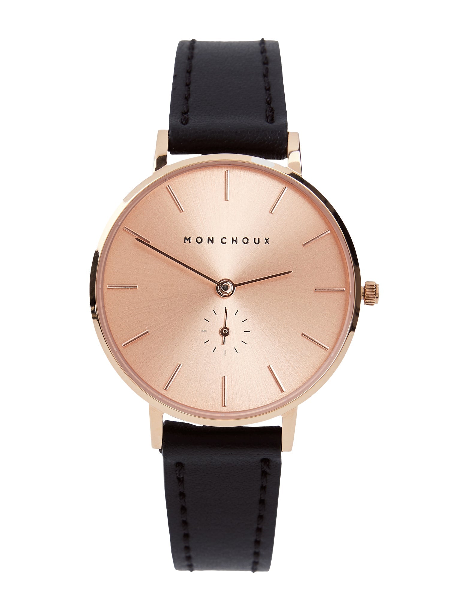 LILLE - ROSE GOLD TONE - NOIR VEGAN LEATHER - Mon Choux - stride