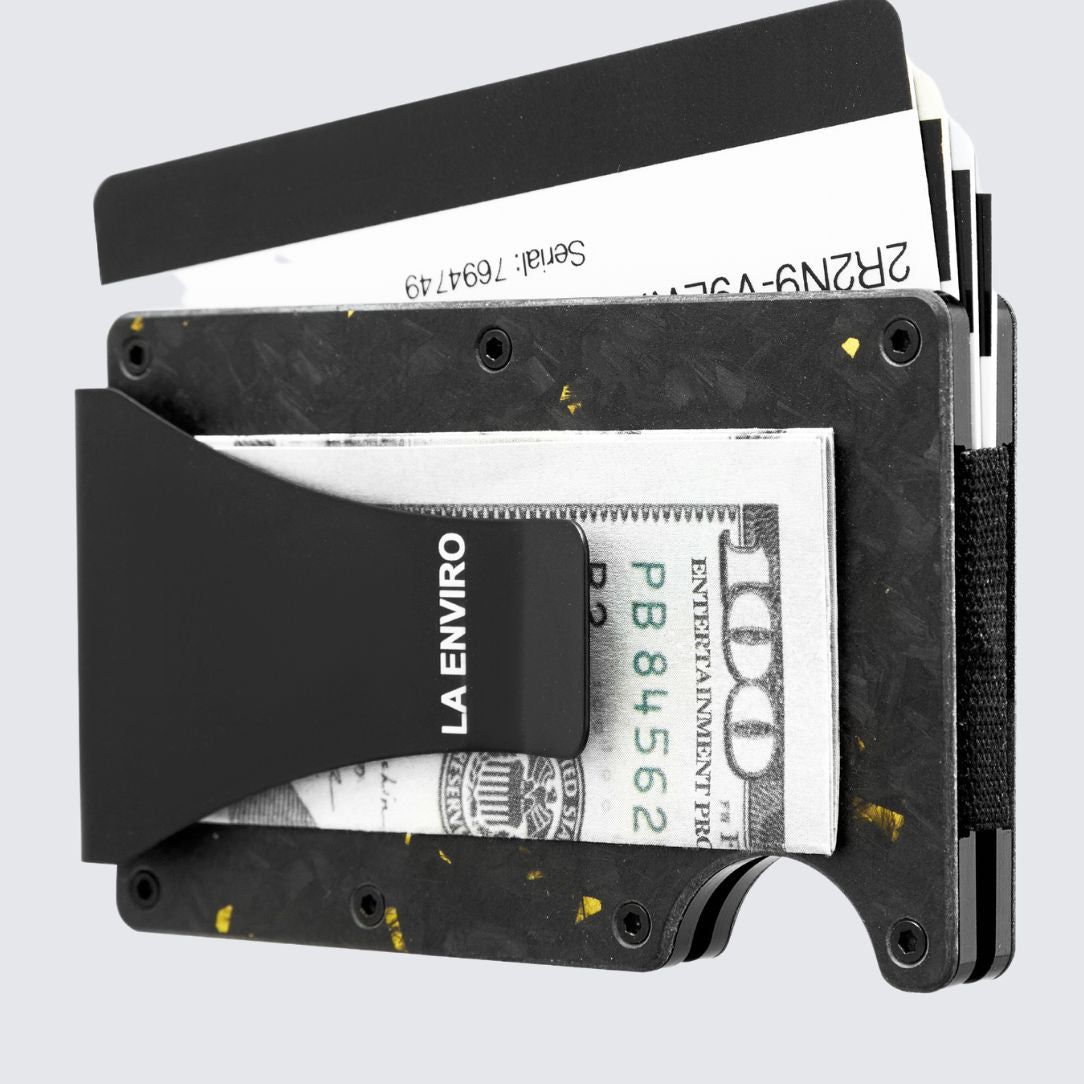 Lorne Forged Carbon Wallet I Matte Gold - La Enviro - stride